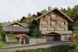 This stunning chalet boasts a prime location nestled in a picturesque mountain setting.