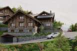 Luxury chalet nestled in the mountains, boasting stunning architecture and breathtaking views.