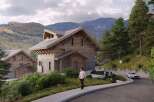 Luxury chalet nestled in the mountains with stunning views.