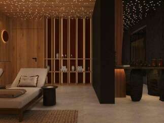 Indulge in tranquility at our luxurious spa, featuring plush lounge chairs perfect for relaxation.