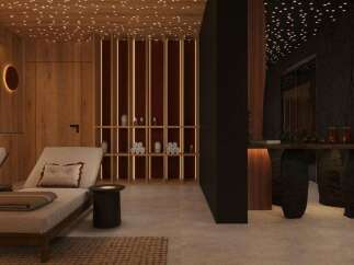 Indulge in tranquility at our luxurious spa, featuring plush lounge chairs perfect for relaxation.