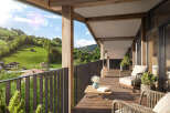 Enjoy breathtaking mountain views from this stunning balcony.