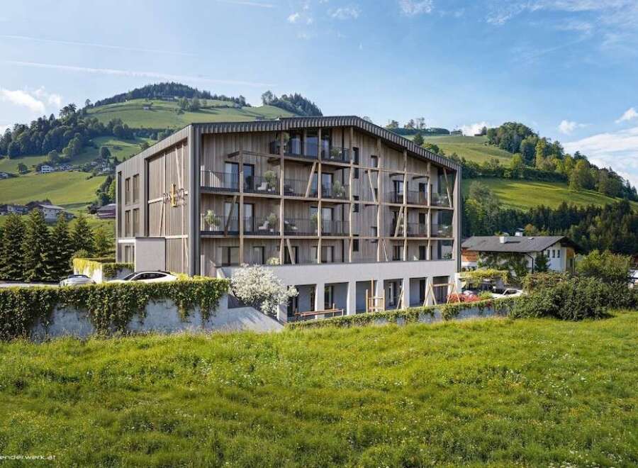 Discover a stunning modern property nestled in a picturesque mountain setting.