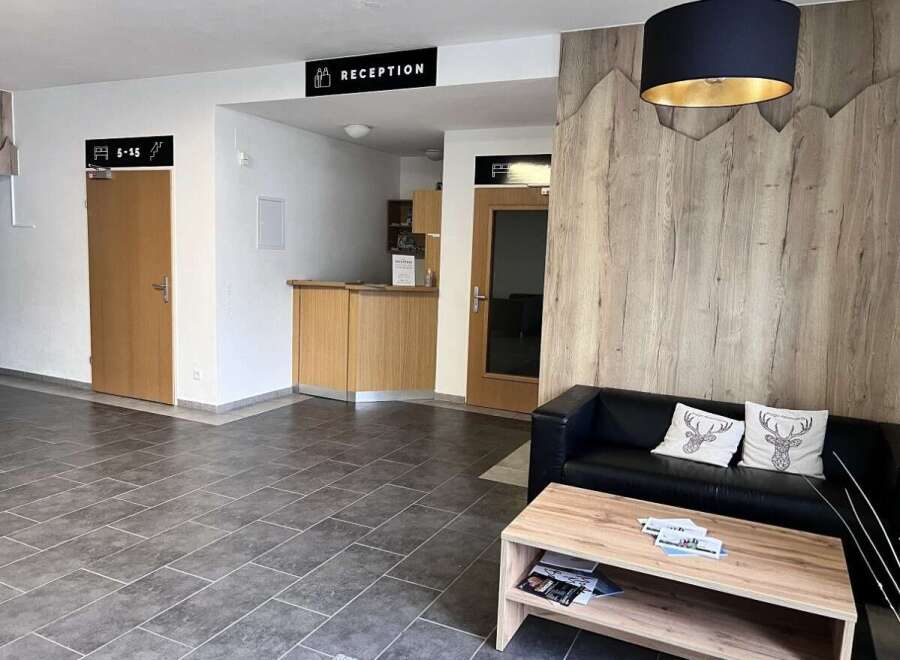 Step into a welcoming reception area, perfect for guests.