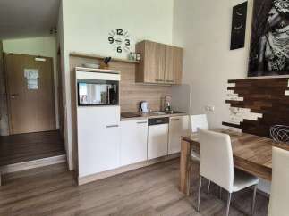 Discover a stylish kitchen with modern appliances and ample counter space, perfect for preparing delicious meals.