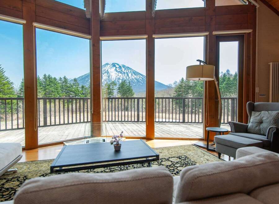 Luxury mountain lodge with breathtaking views.