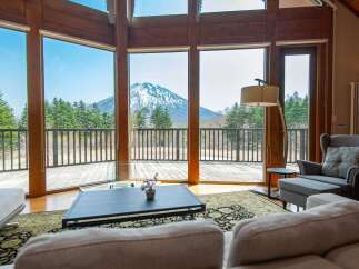 Luxury mountain lodge with breathtaking views.