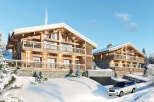 Luxury chalet in the French Alps with stunning mountain views.