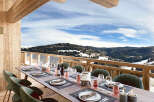 Luxury chalet with breathtaking panoramic mountain views.