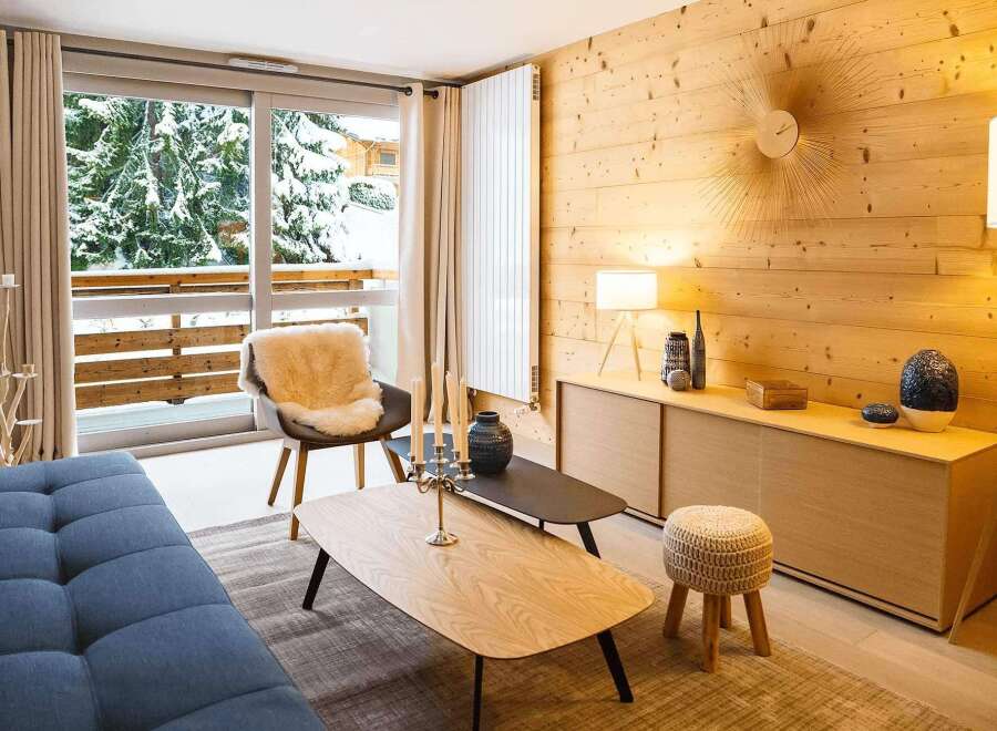 Cozy mountain apartment with stunning views.