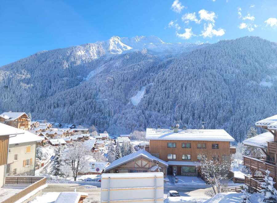 Nestled in a charming snow-covered village, this stunning property offers breathtaking views of the majestic French Alps.