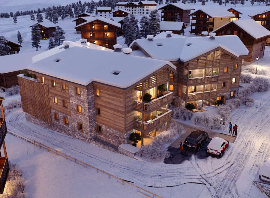 Discover the charm of this stunning mountain property, featuring a blend of rustic wood and stone architecture.