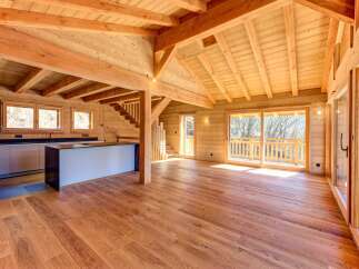 Step into luxury with this stunning wooden interior.
