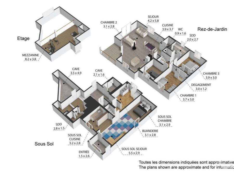 This stunning property boasts a mezzanine level, multiple bedrooms, and spacious living areas.