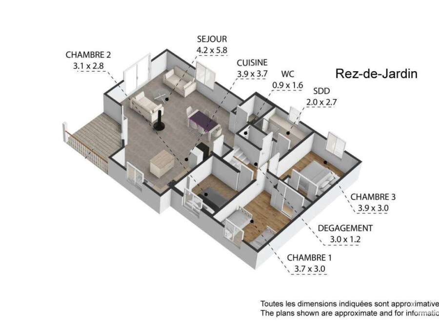 This charming property boasts a spacious séjour, a well-equipped cuisine, and three comfortable bedrooms.