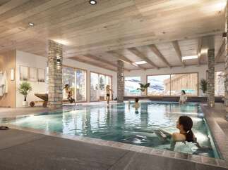 Luxury chalet with indoor pool and spa.