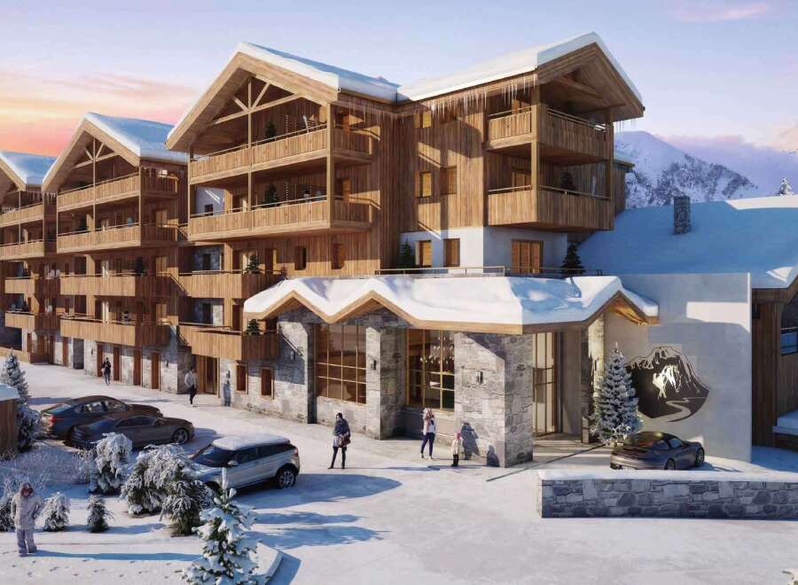 Luxury ski resort apartments in the French Alps.