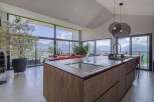 Modern kitchen with stunning panoramic views.