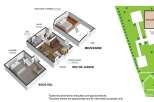 This charming chalet boasts a spacious living area, complete with a mezzanine level for added privacy and functionality.