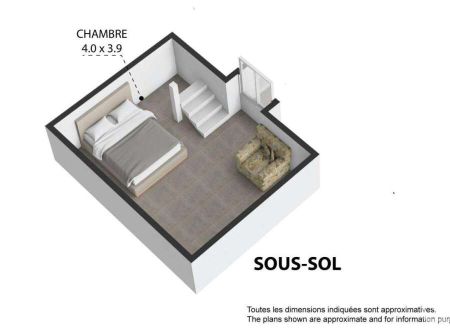 This charming basement apartment features a spacious bedroom (4.