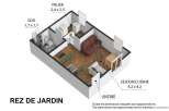 This charming rez-de-jardin boasts a spacious séjour/cuisine (4.