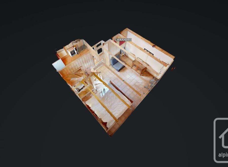 This charming property boasts a spacious bedroom, perfect for relaxation.
