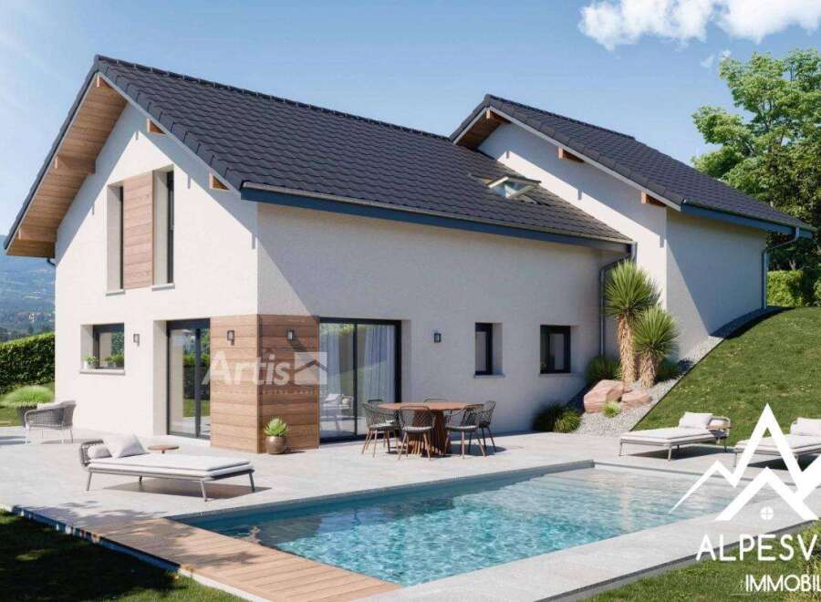 Stunning contemporary home with a private pool and mountain views.