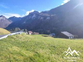 Mountain view building lot in the French Alps.