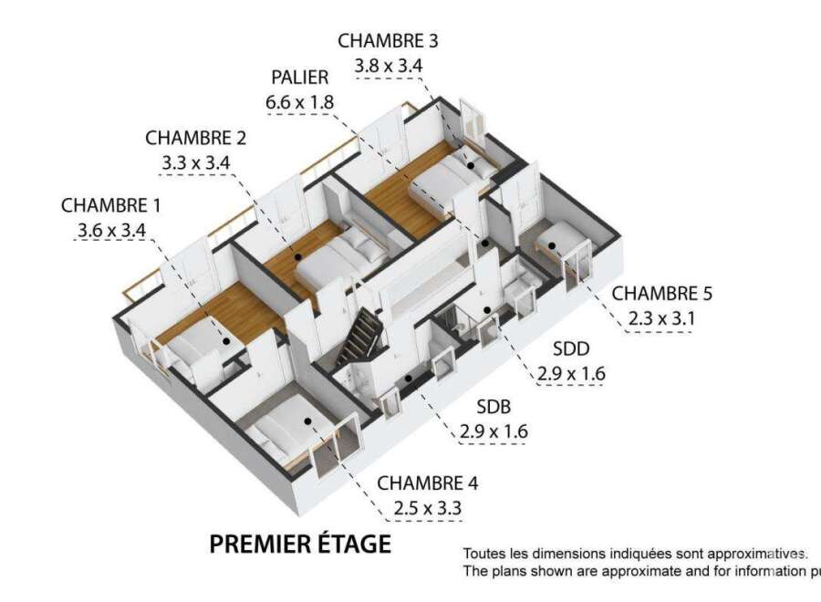 This stunning property boasts 5 bedrooms, each with unique dimensions, perfect for a large family or those who love to host guests.