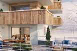 Luxury apartments with spacious balconies offering stunning winter views.