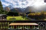 This stunning chalet boasts breathtaking views of the majestic Alps, offering a tranquil escape in a picturesque mountain setting.