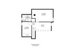 This second floor plan showcases two bedrooms, a bathroom, and an office.