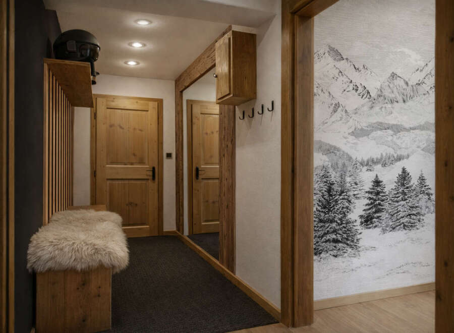 Step into a cozy and inviting entryway, perfect for welcoming guests.