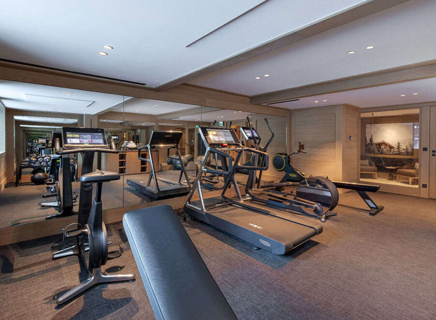 This luxury property boasts a state-of-the-art home gym, perfect for maintaining a healthy lifestyle.