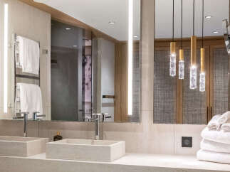 Step into luxury with this stunning bathroom design.