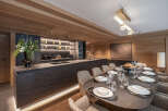 Experience luxury living in this stunning kitchen and dining area.