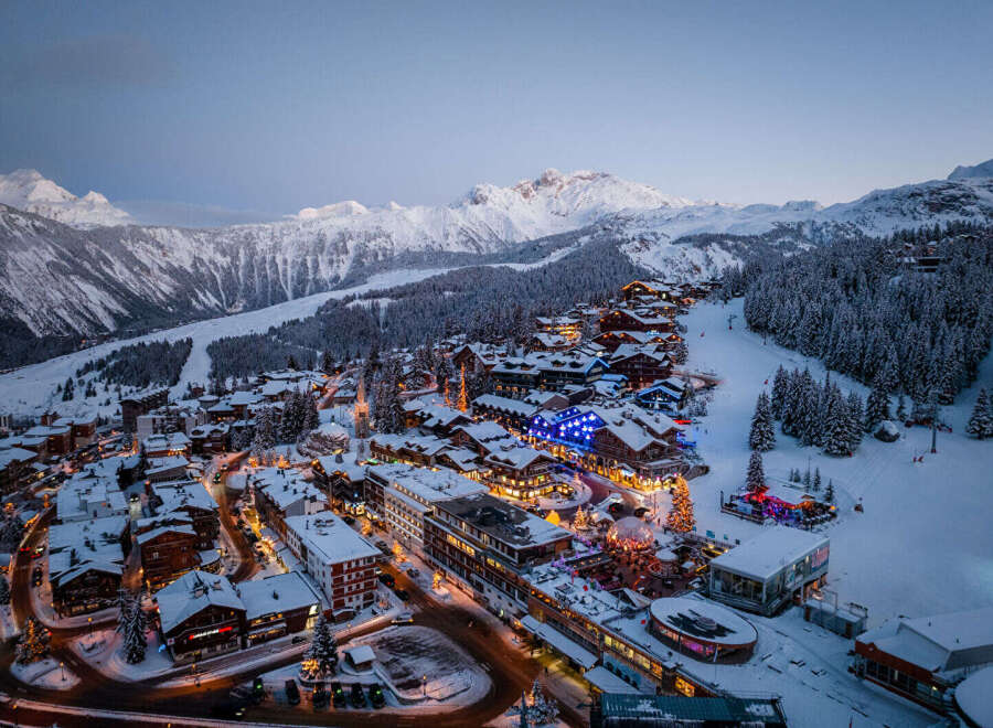 Experience the charm of a snow-covered mountain village, perfect for a winter getaway.