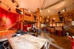 Rustic-chic bar with a unique loft-style design.