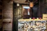 This luxurious chalet boasts a stunning sauna with a rustic-chic design.