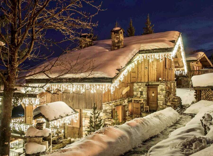 This charming chalet offers a cozy and enchanting winter escape.
