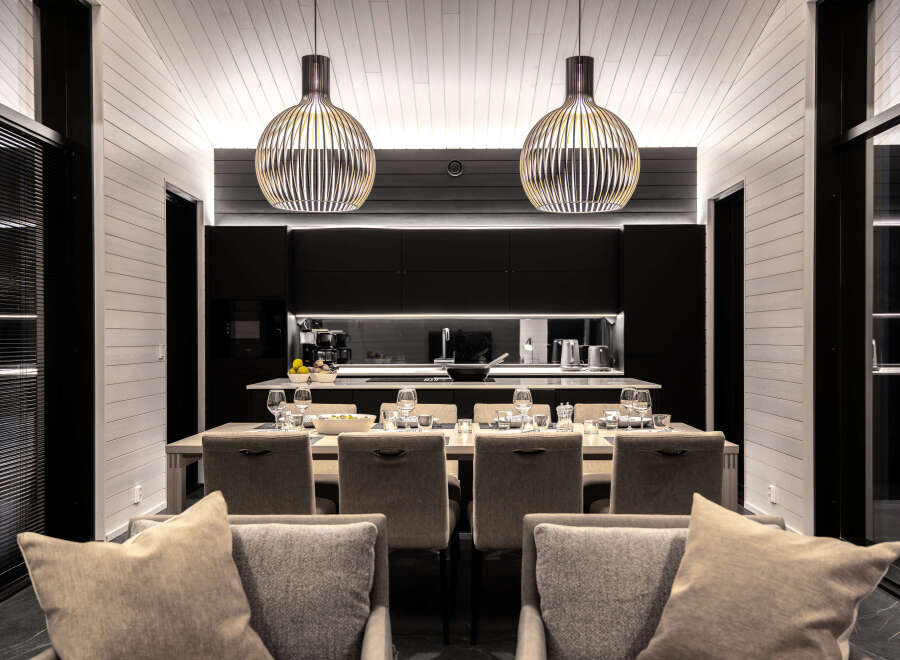 Experience modern luxury in this stunning dining area.