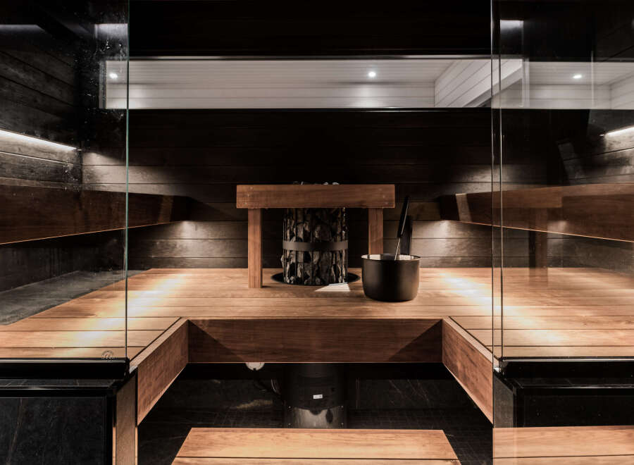 Experience ultimate relaxation in this luxurious sauna.