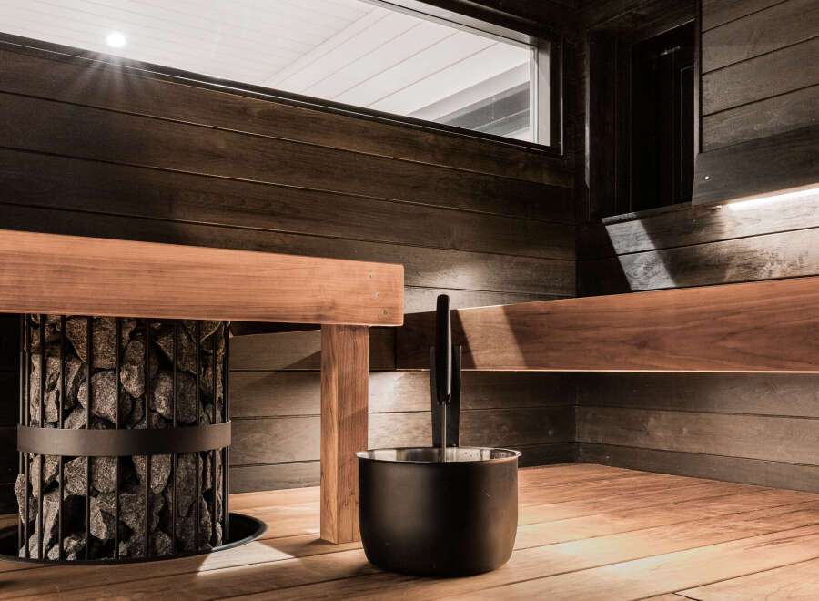 Step into a luxurious sauna experience.