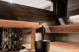 Step into a luxurious sauna experience.