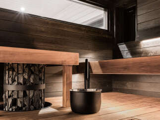 Step into a luxurious sauna experience.