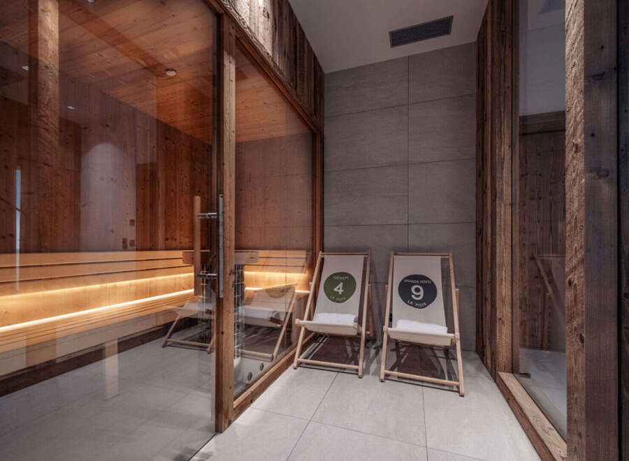 Experience ultimate relaxation in this luxurious sauna.