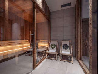 Experience ultimate relaxation in this luxurious sauna.