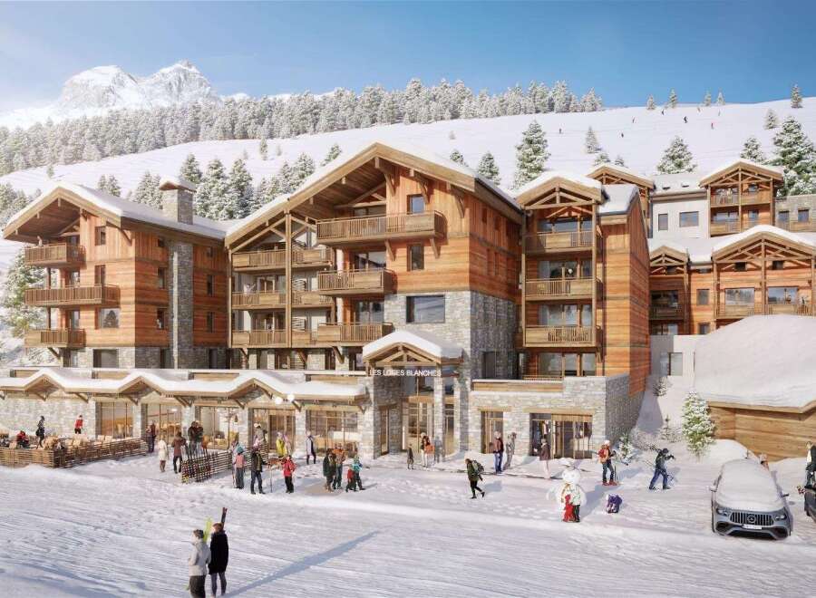 Luxury ski-in/ski-out resort nestled in the French Alps.