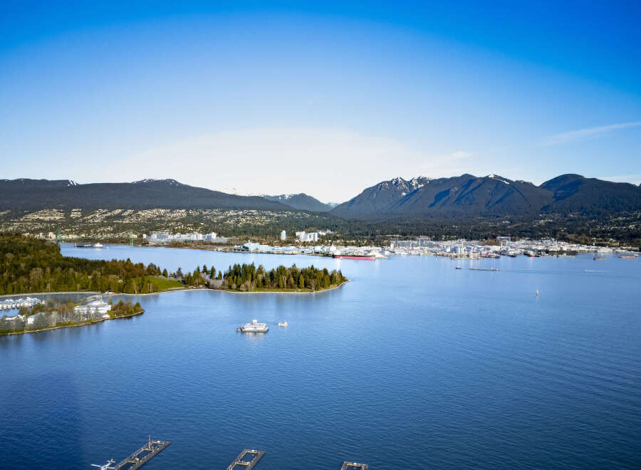 Stunning waterfront property with breathtaking views of the mountains and ocean.
