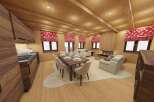 Experience the warmth of this stunning wooden interior.